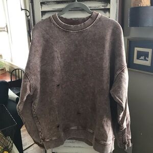 Brown Distressed Sweatshirt